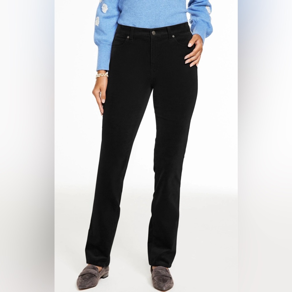 Talbot’s Women’s Straight Leg Stretch Corduroy Black Pants in 24W